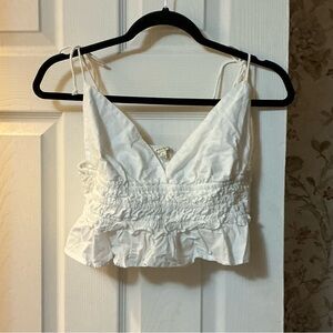 Chic White Camisole with Ruffle Detail